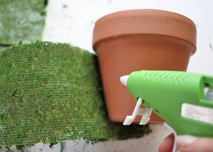 DIY Moss Covered Flower Pot Gina Michele