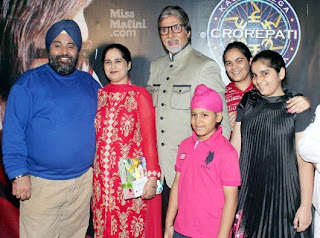 Amitabh Bachchan with KBC winner Sunmeet Kaur