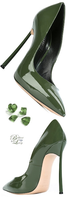 ♦Casadei green stiletto heel patent leather pumps #pantone #shoes #green #brilliantluxury