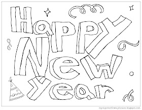free New Year Coloring page