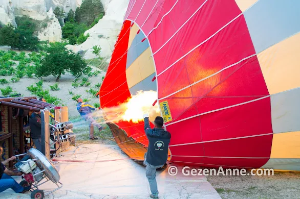 sıcak hava balonunun şişirilmesi, Kapadokya Balloons