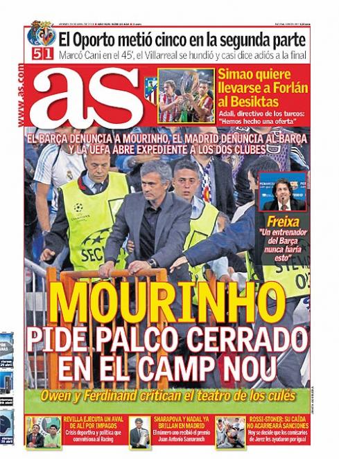 Mourinho pide palco privado en el Camp Nou