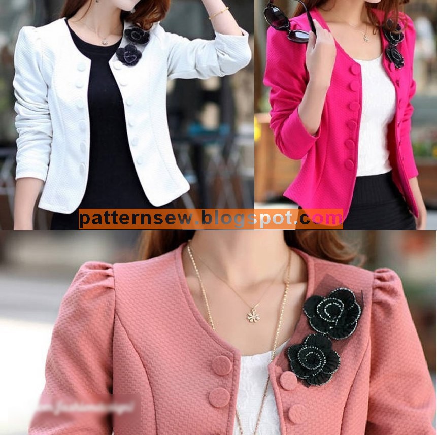 باترون مفصل لجاكيت نسائية مقاس 36 52 Pattern Sewing