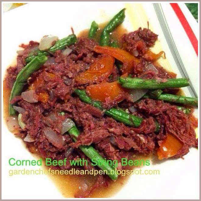 Sauteed Corned Beef with String Beans Fast Food Meal