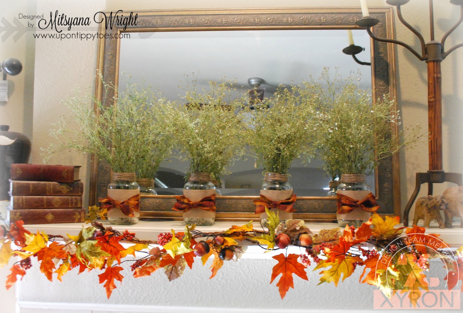 Up On Tippy Toes: Quick & Easy Rustic Fall Mason Jar Decor
