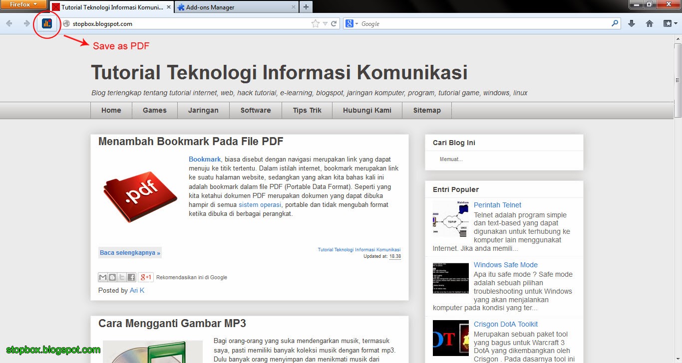 Cara Menyimpan Halaman Web Dalam Bentuk PDF