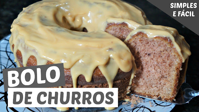 Bolo de churros simples e fácil Bolo de churros simples e fácil