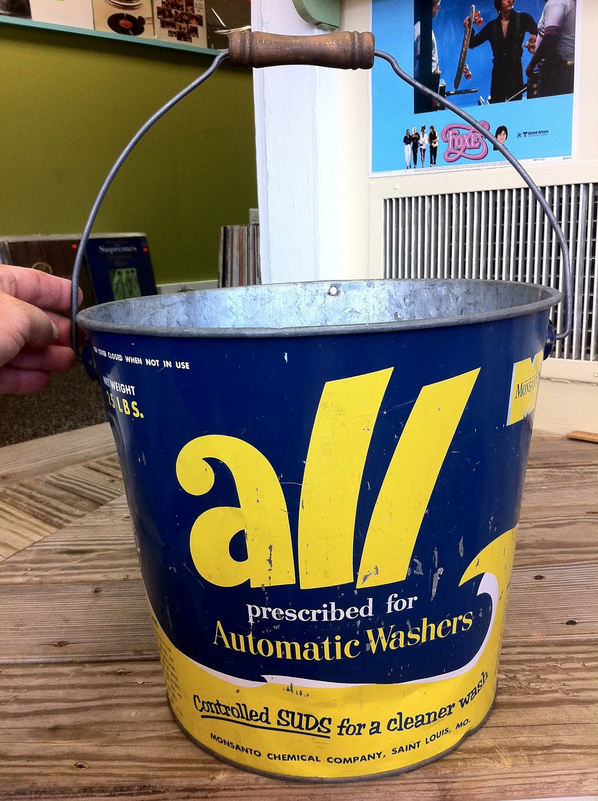 Lost & Found Marblehead, MA 1950's All Detergent Galvanized Bucket. 30