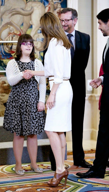 Princess Letizia of Spain attends several audiences at the Zarzuela Palace