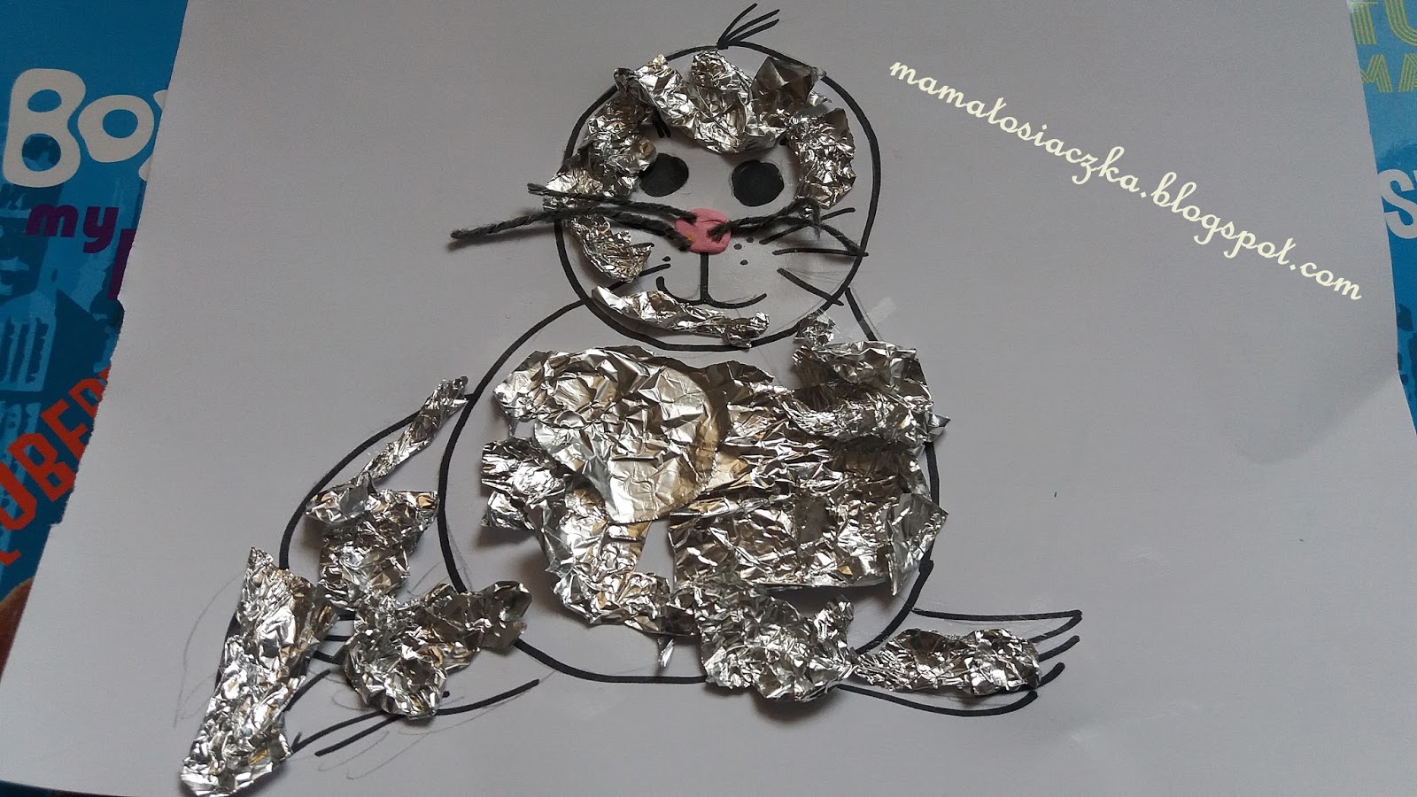 Prace Plastyczne Z Folii Aluminiowej FOKA Z FOLII ALUMINIOWEJ - PROJEKT ZWIERZAKI - CUDAKI 3