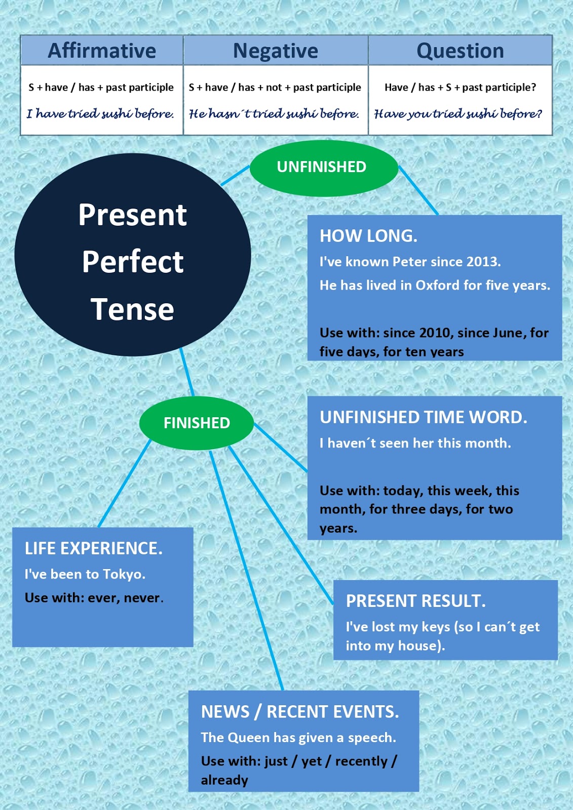 Learning Experiences Present Perfect Tense 