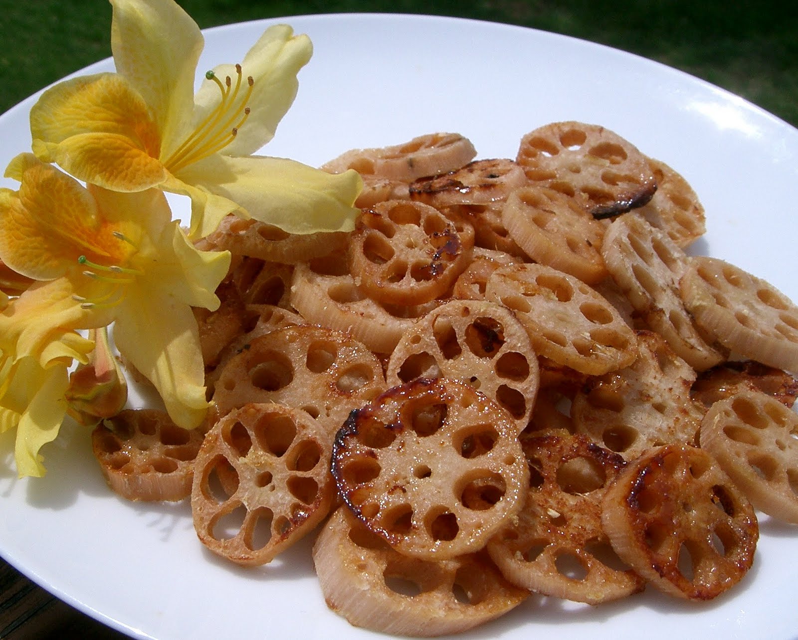 The Vegan Home Chef Lotus, Part I Baked Lotus Root in a Honey Ginger
