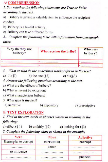 مواضيع نموذجية في مادة الانجليزية English للطورين : المتوسط و الثانوي مسابقة التعليم 2016 36