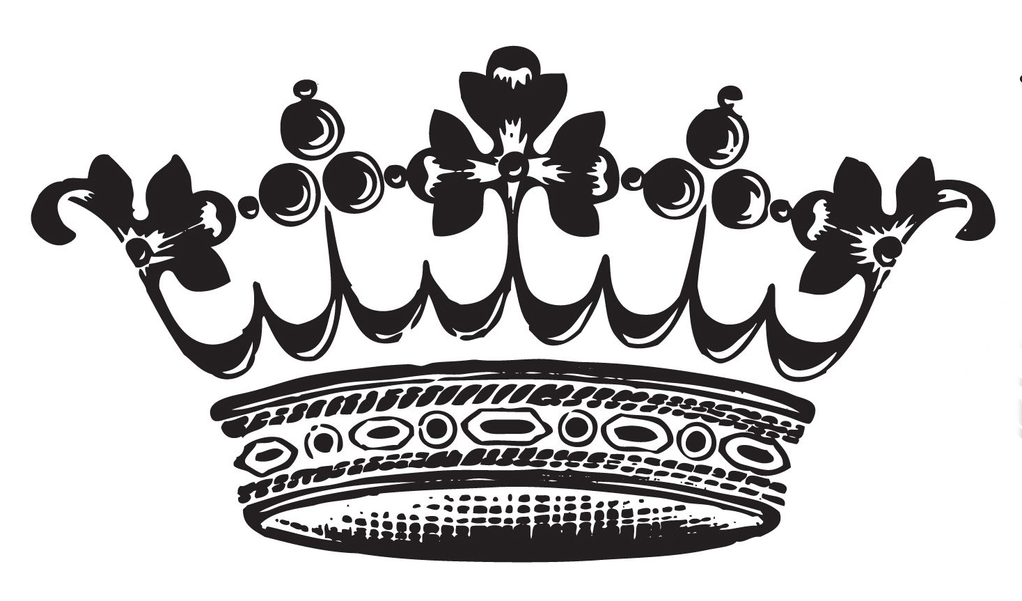 Корона черно белый рисунок