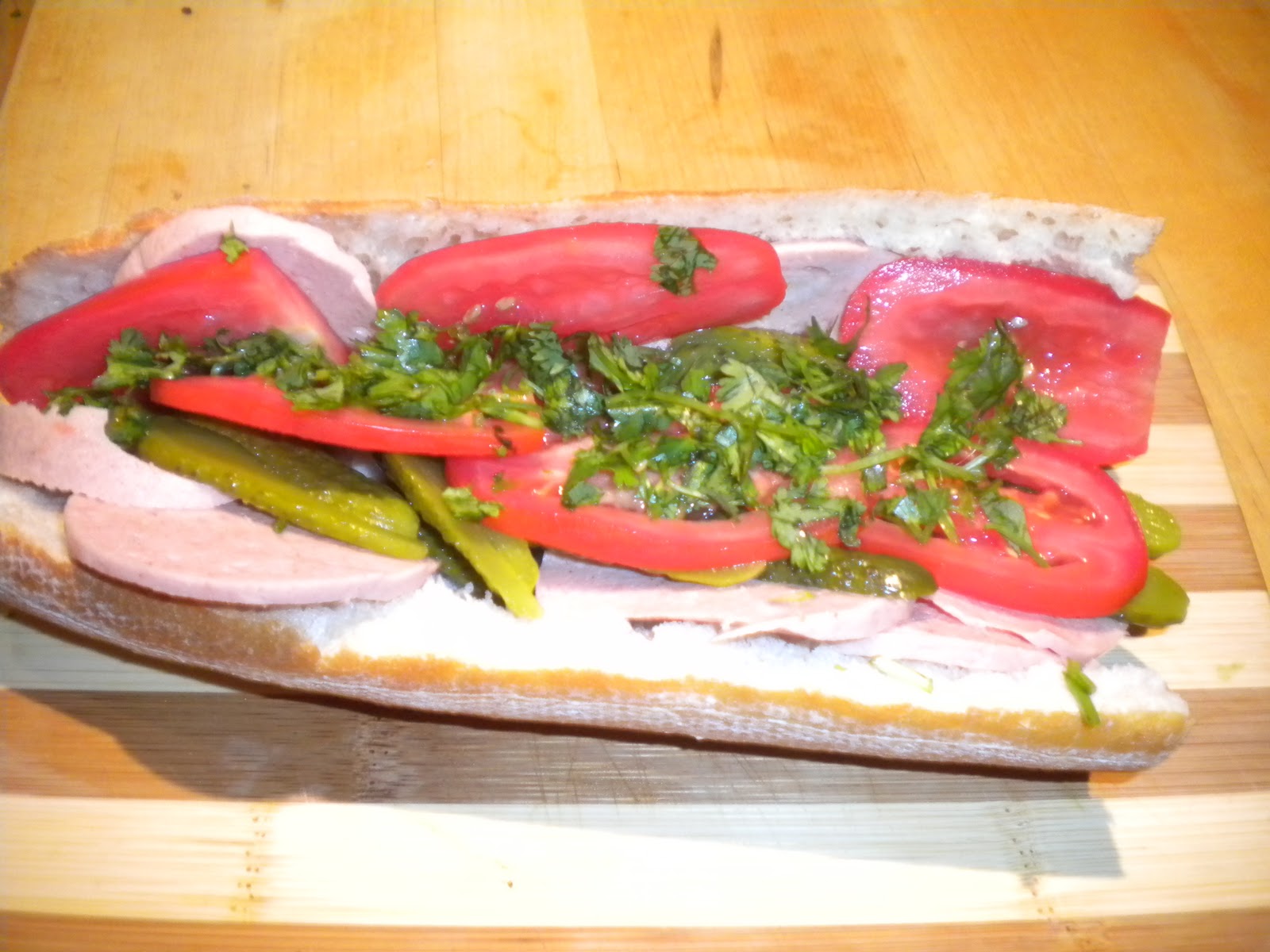 Cafe' Persia Persian Cold Cut (Mortadella) Sandwich (SunDeVich Kalbaas)