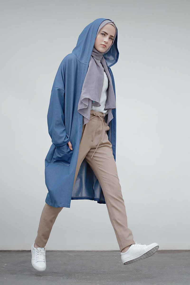 Long Outerwear Hijab manis dan casual untuk olahraga dan manis Long Outerwear cewek manis pakai Baju olaharag lebaran yang manis