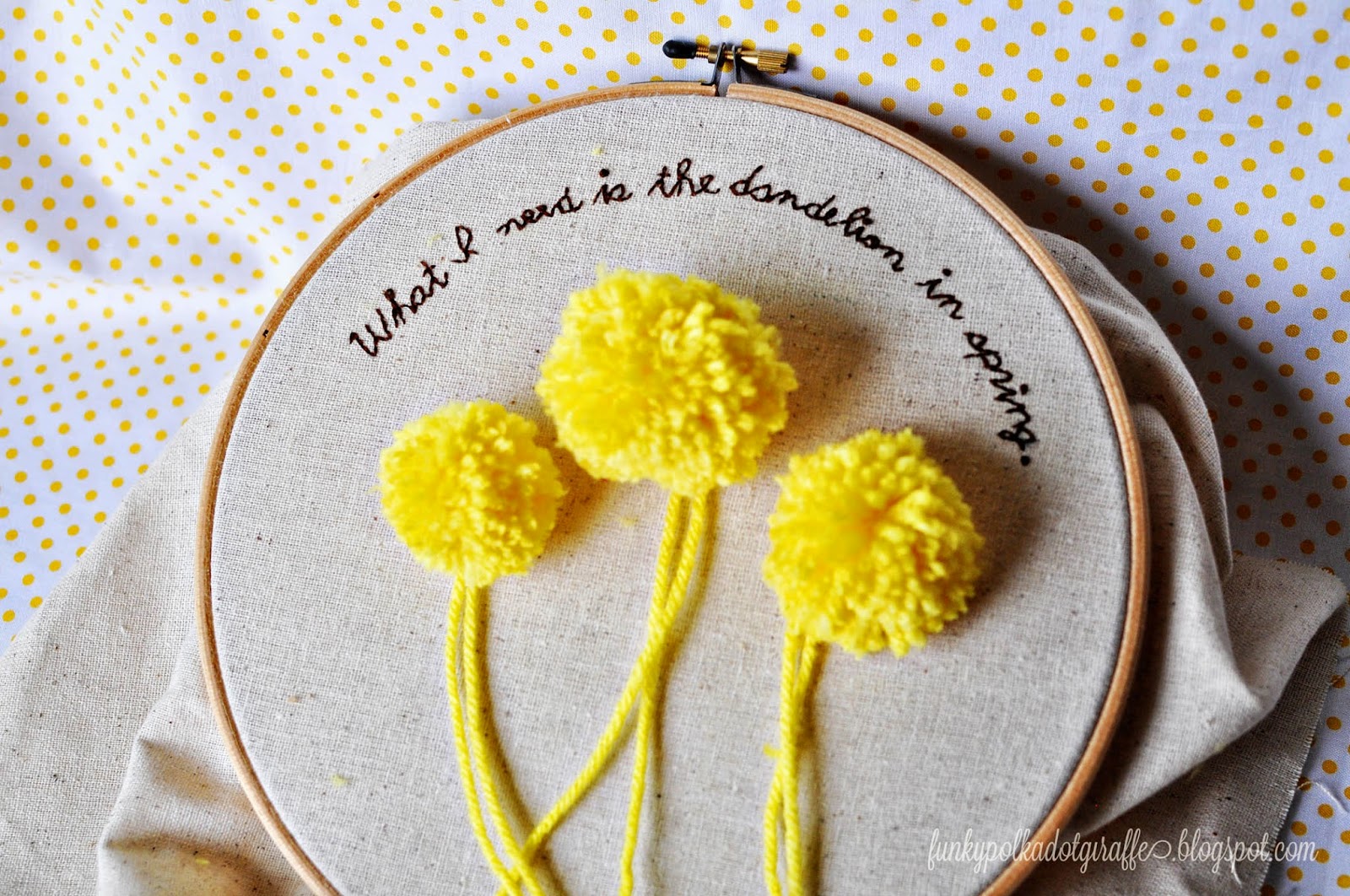 Funky Polkadot Giraffe Hunger Games Embroidery Hoop Art