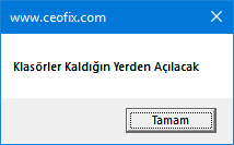 Açık olan Klasör Pencereleri Geri Gelsin - www.ceofix.com