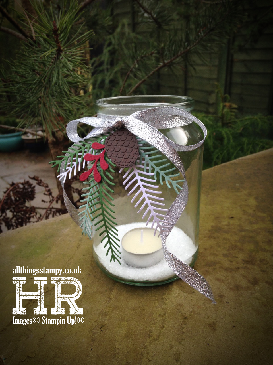 All Things Stampy Pretty Pines candle holder