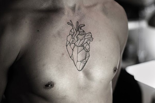 Geométricas, anatomicamente correto coração