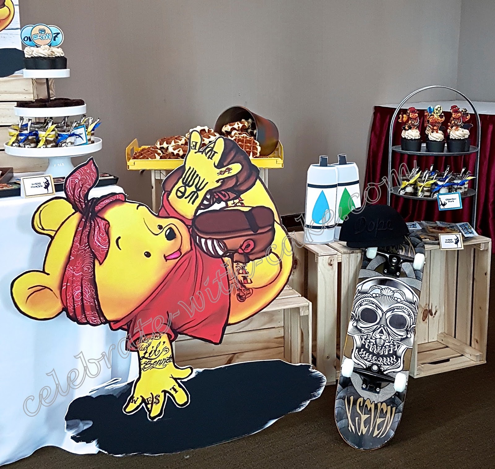 Celebrate With Cake Graffiti And Tattoo Themed Dessert Table