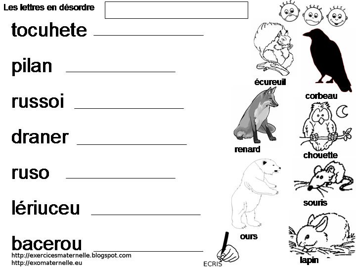 Maternelle La lettre du Père Noël jeux de lettres avec le nom des animaux Maternelle La lettre du Père Noël jeux de lettres avec le nom des animaux