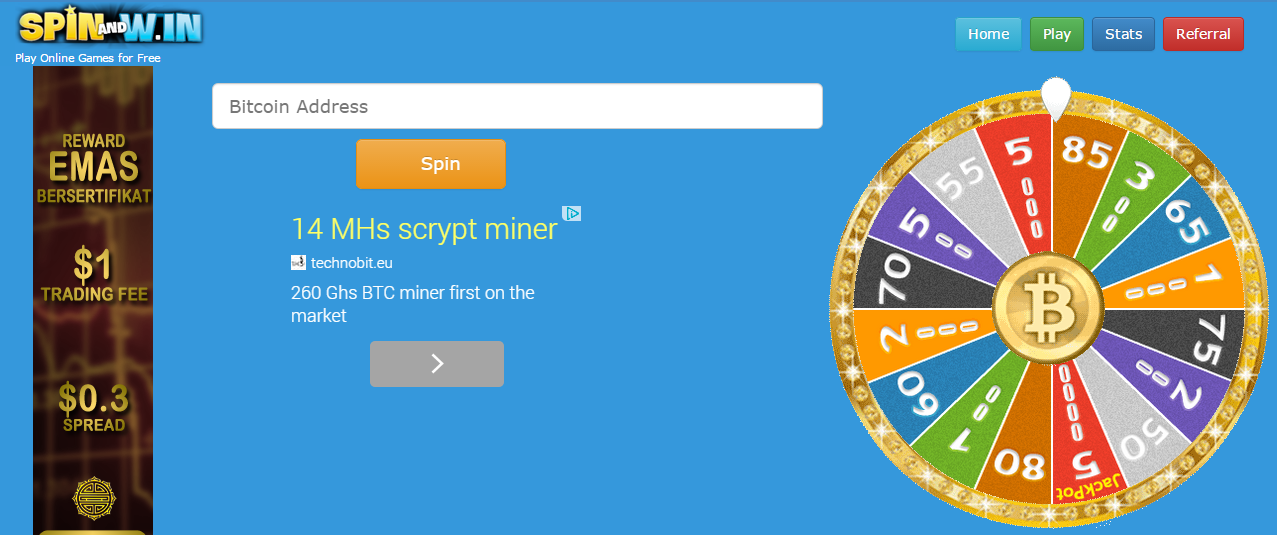 spin and win bitcoin