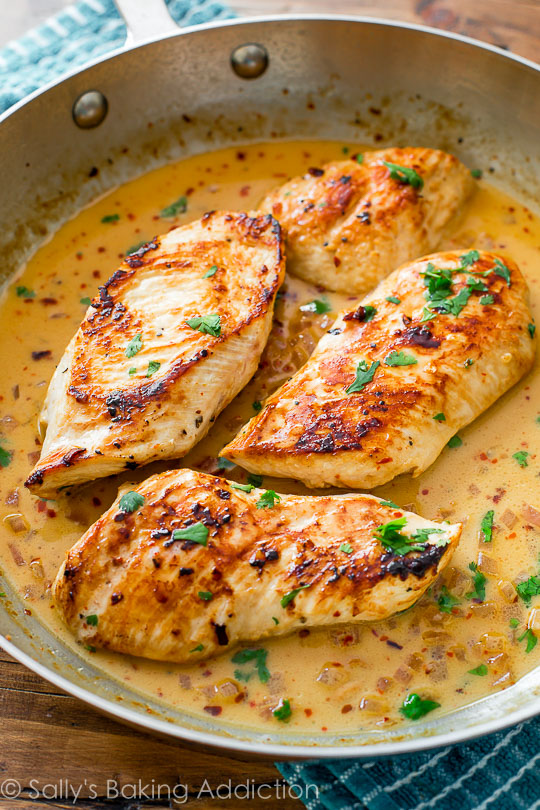 Easy Dinner Skillet Chicken with Creamy Cilantro Lime Spices My