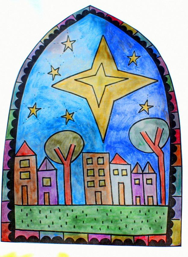 How to make Easy Christmas Stained Glass Craft (with printable included)