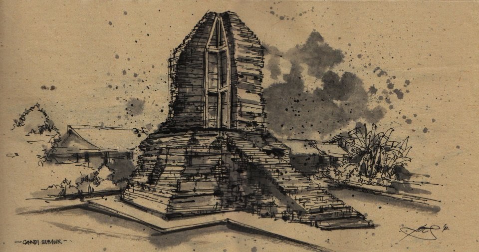 sketsa candi sketsa candi