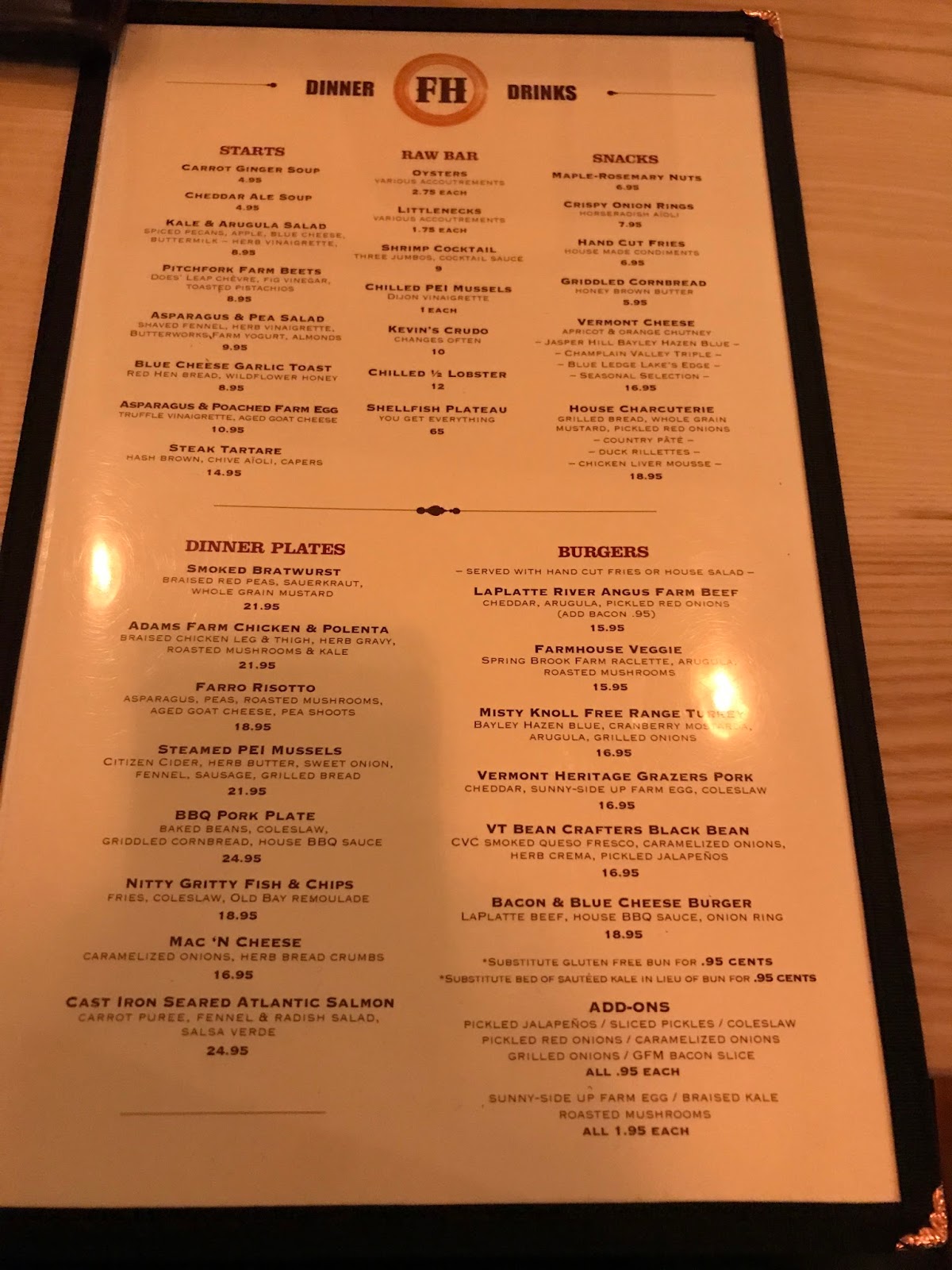 [Vermont] The Farmhouse Tap & Grill