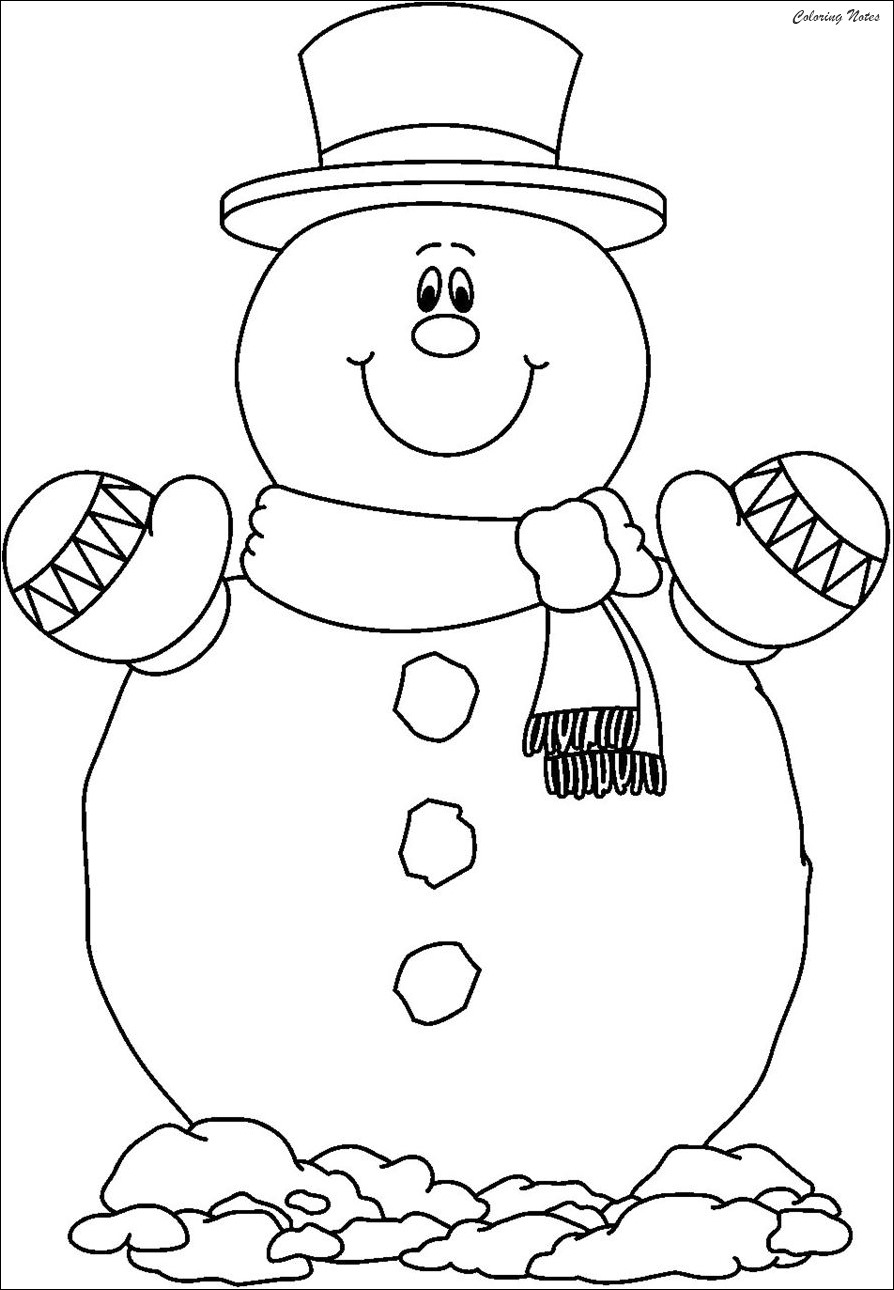 20 Cute Snowman Coloring Pages for Kids Easy, Free and Printable