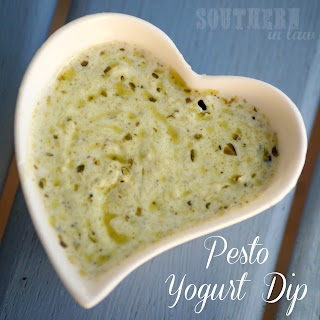 Healthy Pesto Yogurt Dipping Sauce 