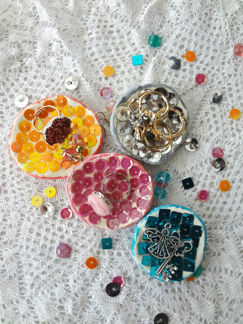 Sequined Clay Ring Holders