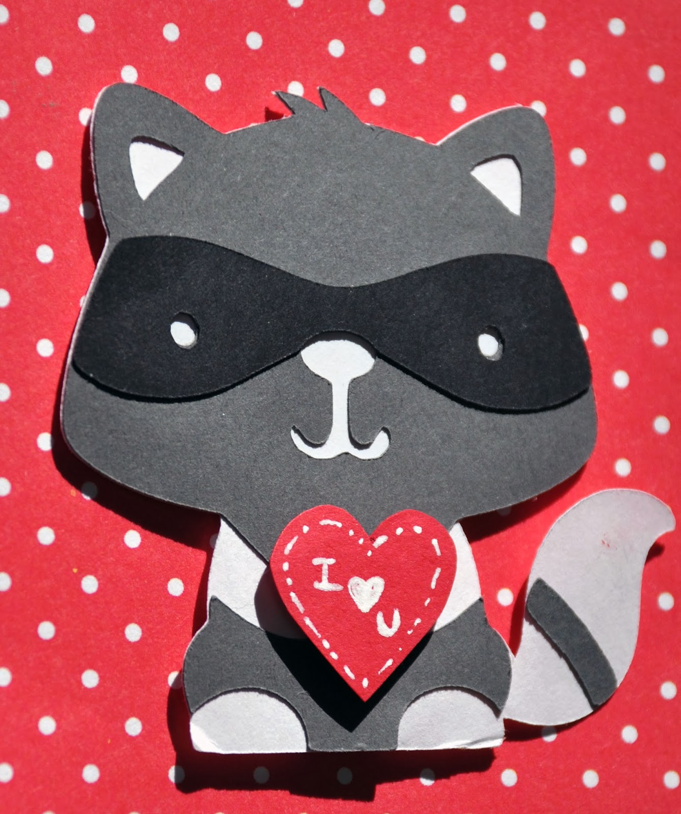 Scrappin' 2 baby girls: Raccoon Valentine's Day card