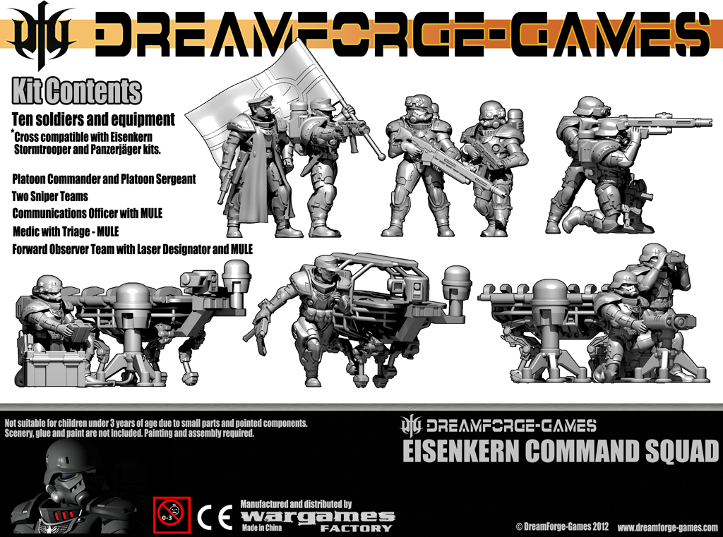 Squad commands. Dreamforge games. Командный отряд. Platoon Command Squad. Dreamforge games Miniatures.