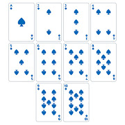 トランプのスペードのイラスト（数字）