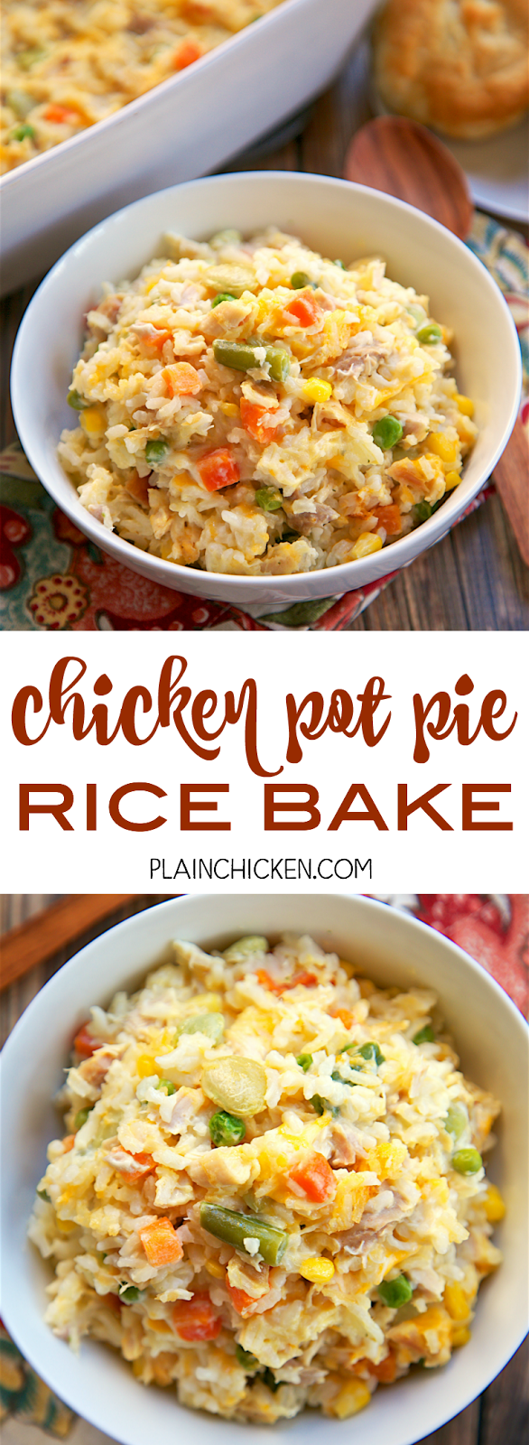 Chicken Pot Pie Rice Bake | Plain Chicken®