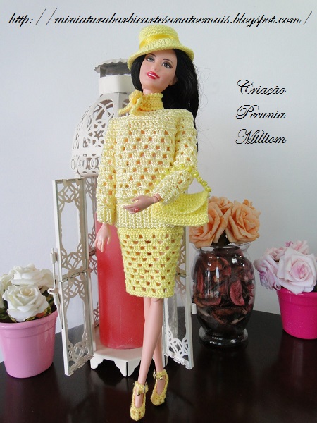 Vestido de Crochê Para Barbie Por Pecunia Milliom 