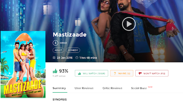 Mastizaade 2016 Full Hindi Movie in HD 720p avi mp4 3gp hq 