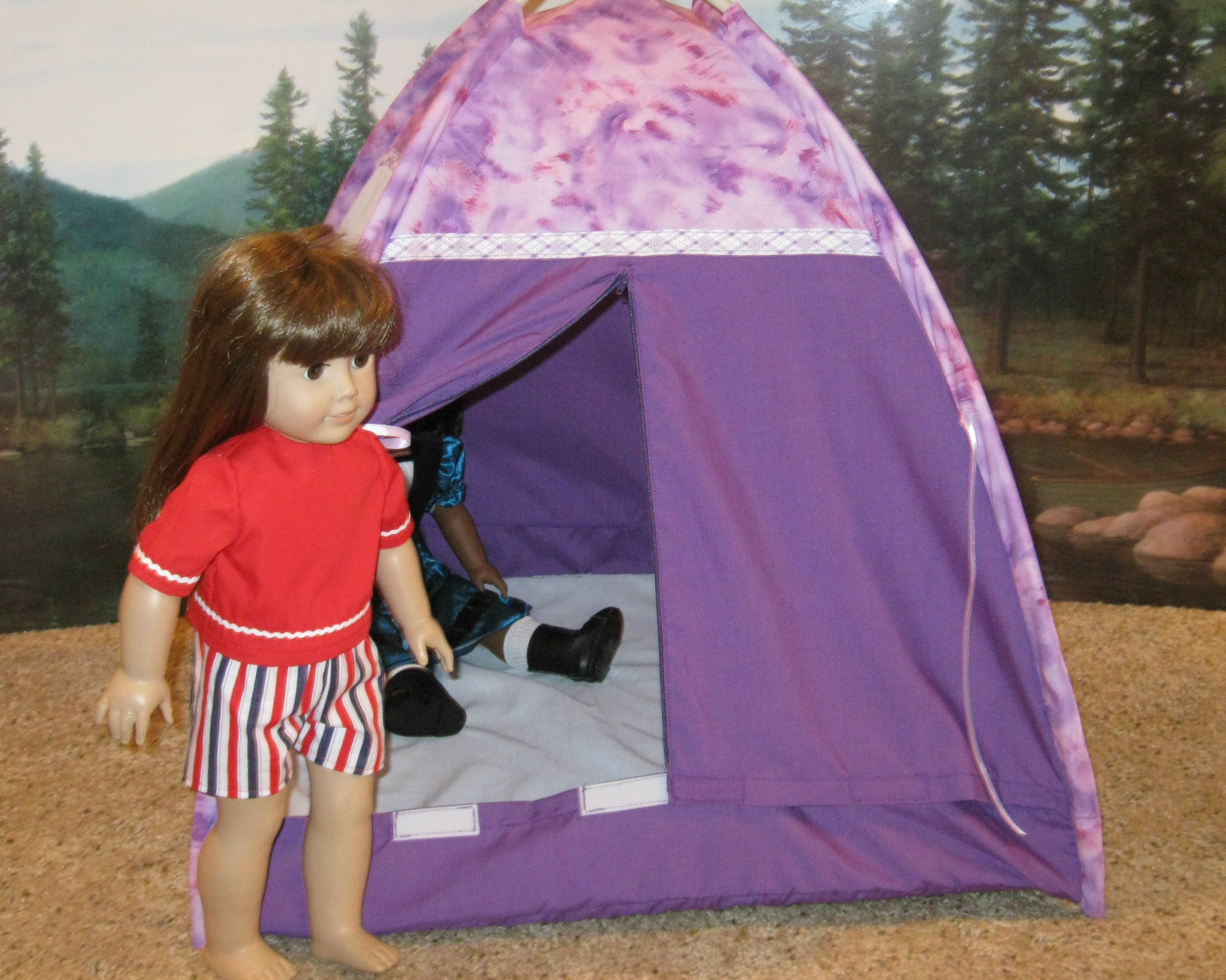 Kylie's American Girl Doll Fun first camping trip
