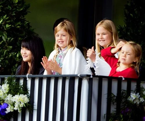 King Willem, Queen Máxima, Princess Amalia, Princess Alexia and Princess Ariane at CHIO Rotterdam 2013