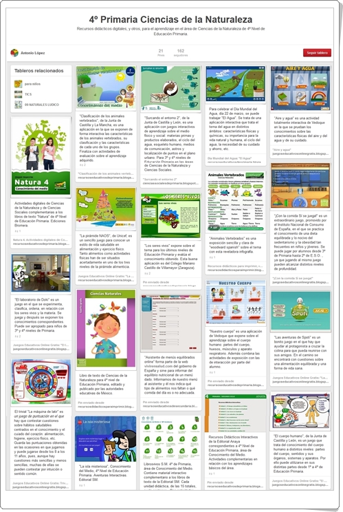 "Conjunto de juegos y actividades de Ciencias de la Naturaleza 4º de Primaria"