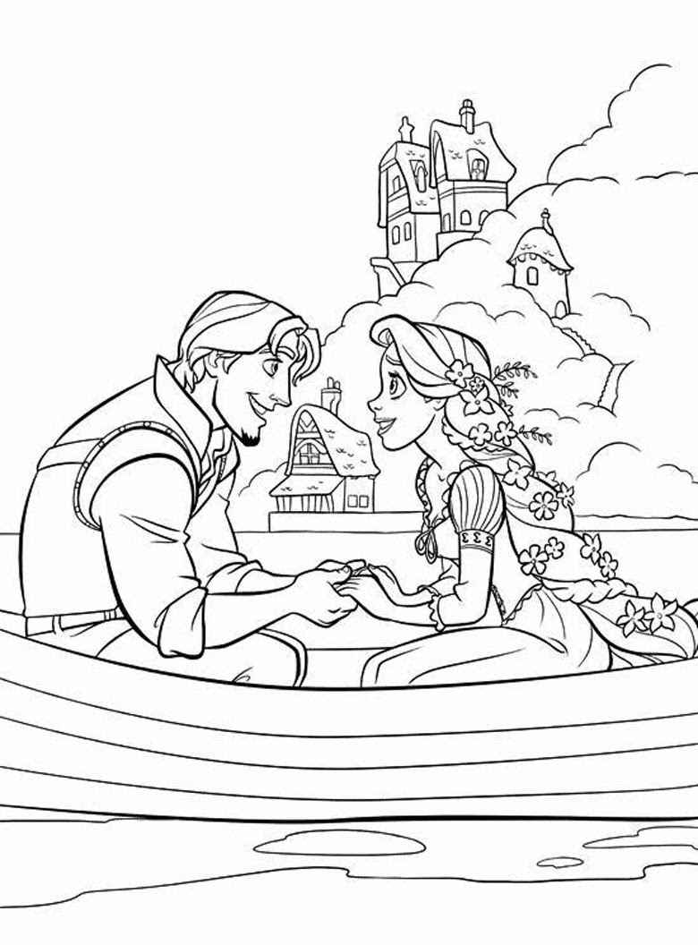 tangled coloring pages floating lights scene - photo #21