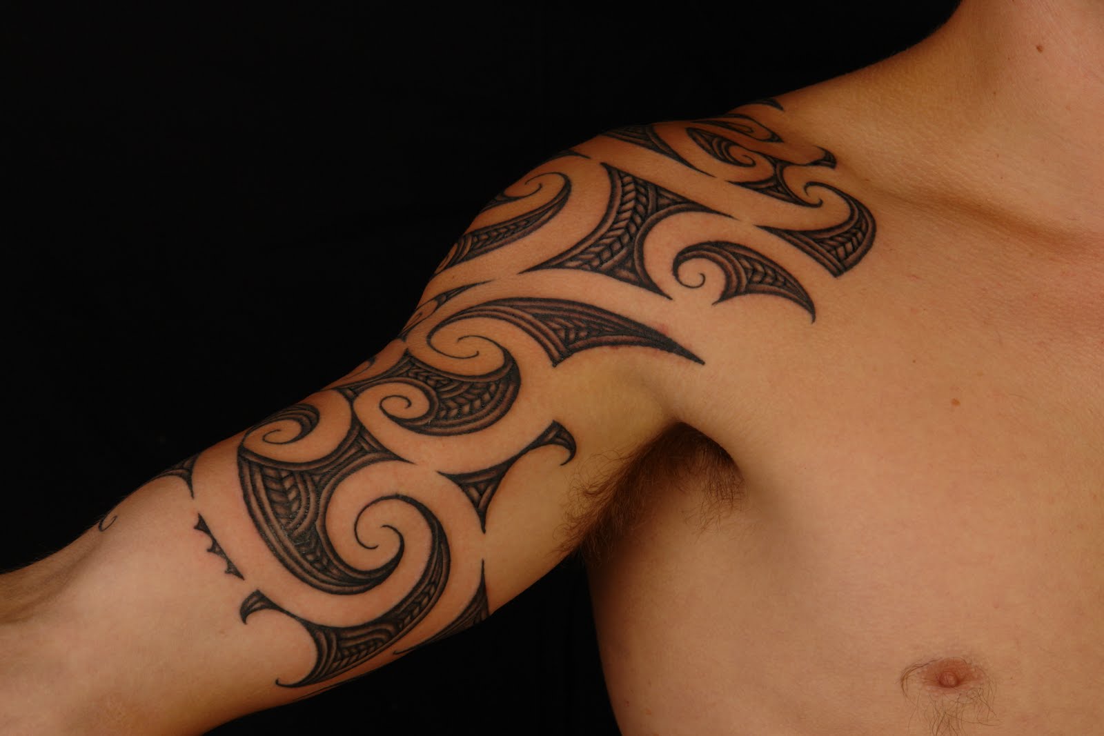 Maori Half Sleeve Tattoo On