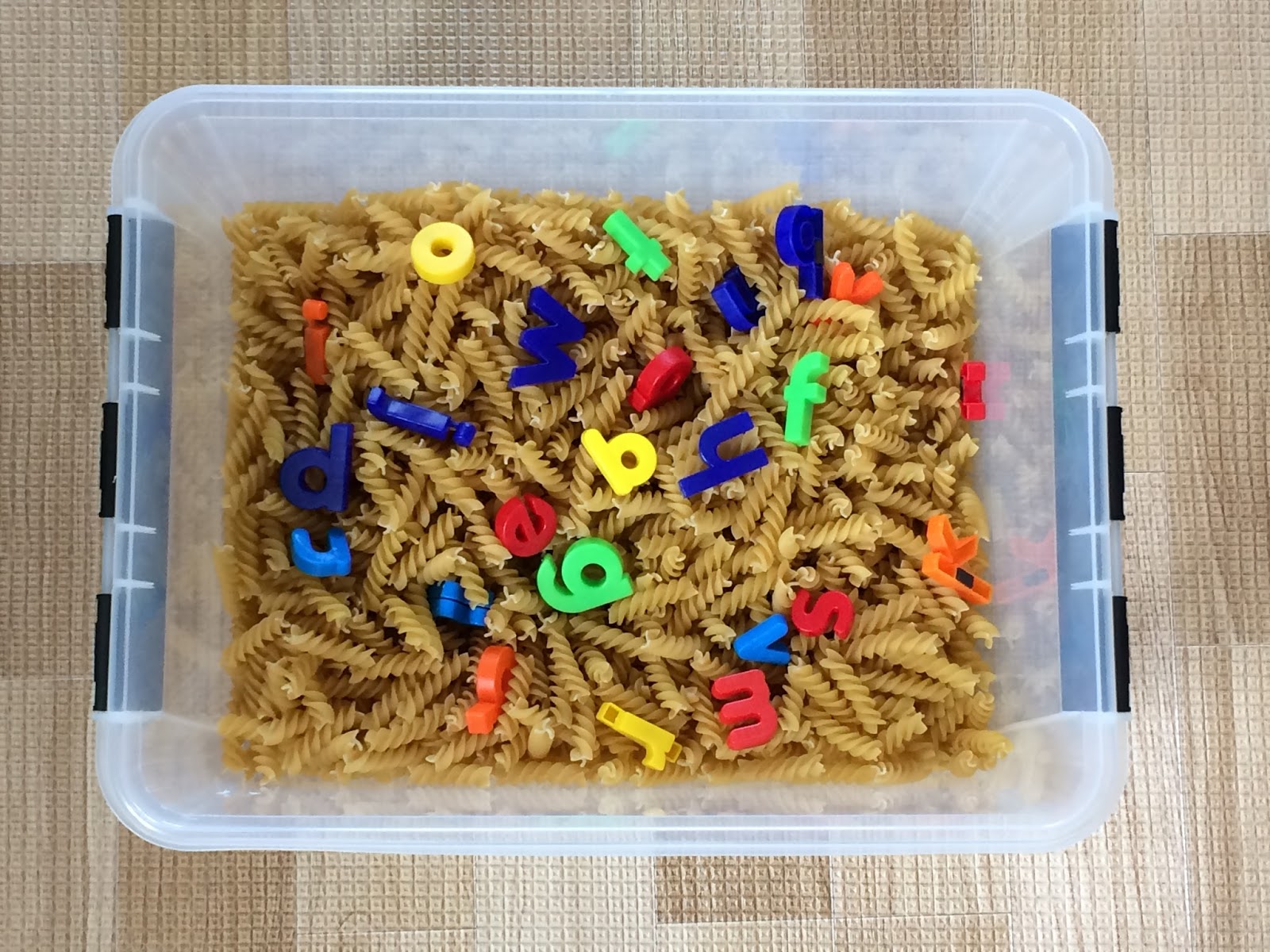 Family FECS Montessori Activity Letter Pasta Sensory Box