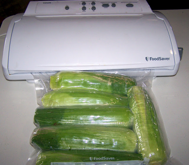 Vacuum Sealing Corn on the Cob with Husks On
