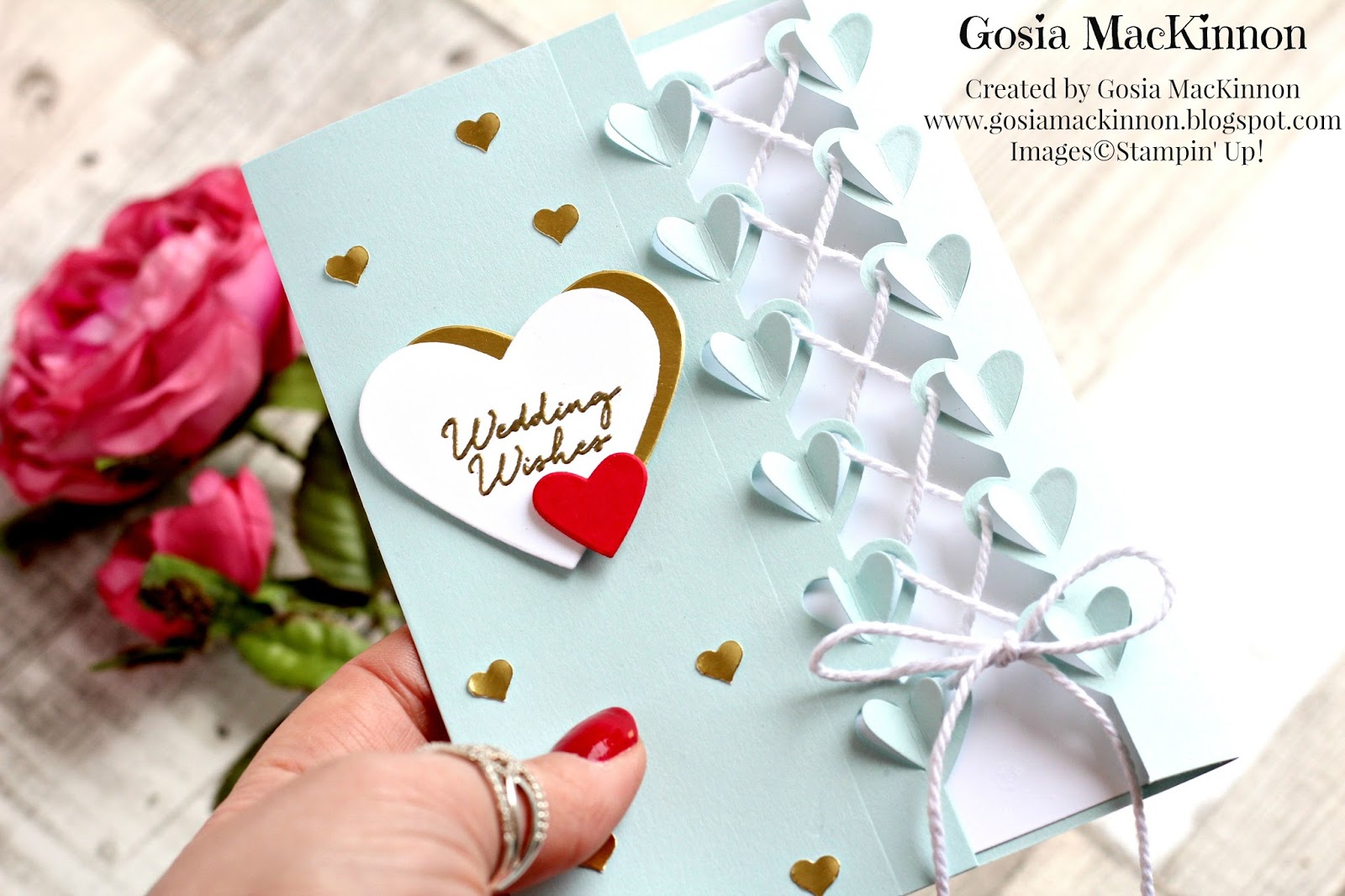 WEDDING CARD IDEA USING LOVE NOTES FRAMELITS DIES BY STAMPIN' UP