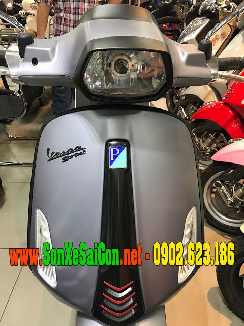 Mẫu sơn xe Vespa Sprint ABS 125 màu ghi bạc nhám cực đẹp