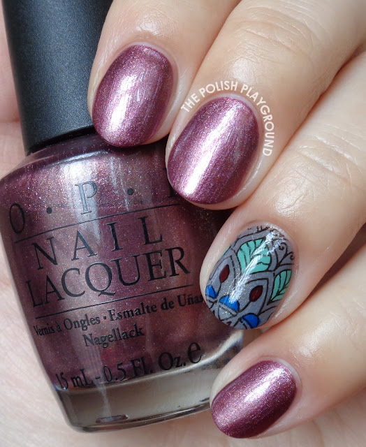 Fall to Winter Transitional Polish with Stamping Decal Accent Nail Art